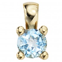 Anhänger 333 Gelbgold 1 Blautopas blau Goldanhänger