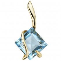 Anhänger 375 Gelbgold 1 Edeltopas blau Goldanhänger