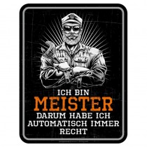 geprägtes Blechschild - Ich bin Meister