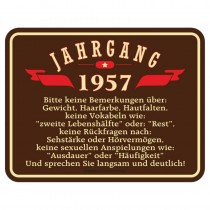 geprägtes Blechschild - Jahrgang 57