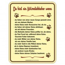 geprägtes Blechschild - Katzenliebhaber