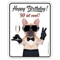 geprägtes Blechschild - Happy Birthday 50 ist cool