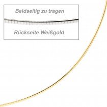 Halsreif 585 Gelbgold Weißgold beidseitig tragbar 45cm Gold Kette Halkette