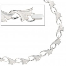 Collier Halskette Ginko Ginkgo 925 Silber mattiert 47cm Kette Silberkette