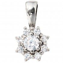 Anhänger 925 Sterling Silber rhodiniert mit Zirkonia