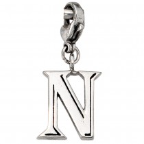 Anhänger Charm Buchstabe N Edelstahl