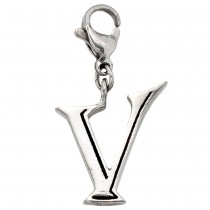 Anhänger Charm Buchstabe V Edelstahl