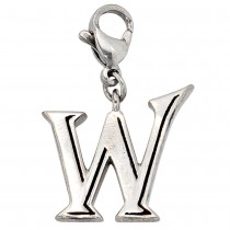 Anhänger Charm Buchstabe W Edelstahl
