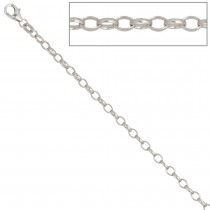 Ankerkette 925 Silber 3,0mm 60cm Halskette Kette Silberkette Karabiner