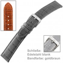 Uhrenarmband Ladies 20mm Louisiana Prägung auf Kalbleder goldbraun