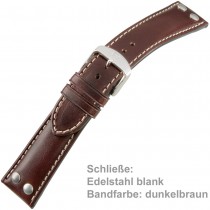 Uhrenarmband Men 20mm Kalbleder mit pull-up Effekt dunkelbraun