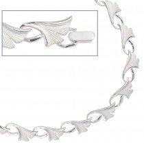 Collier Halskette Ginko Ginkgo 925 Silber mattiert 47cm Kette Silberkette