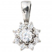 Anhänger 925 Sterling Silber rhodiniert mit Zirkonia