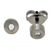 Ohrstecker Titan mattiert 2 Diamanten Brillanten 0,06ct. Ohrringe