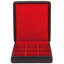 Box Kasten Etui für Manschettenknöpfe schwarz Carbon-Optik