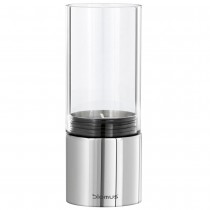 Teelichthalter FARO Edelstahl poliert mit Glas kombiniert