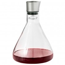 Dekantierkaraffe DELTA Glas mit Edelstahl matt kombiniert