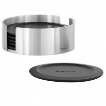 Untersetzer-Set LARETO Edelstahl matt 6 Untersetzer Silikon