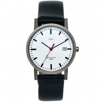 JOBO Damen Armbanduhr Quarz Analog Titan Leder Datum Damenuhr