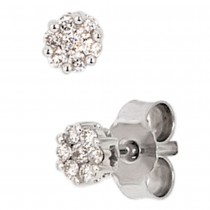 Ohrstecker 585 Weißgold 14 Diamanten Brillanten 0,15ct. Ohrringe