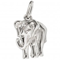 Anhänger Elefant 585 Weißgold 1 Diamant Brillant Weißgoldanhänger