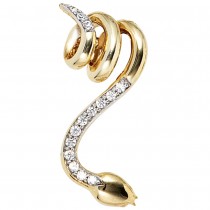 Anhänger Schlange 585 Gelbgold 14 Diamanten Brillanten Schlangenanhänger