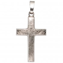 Anhänger Kreuz 375 Gold Weißgold eismatt Kreuzanhänger Goldkreuz