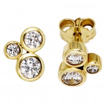 Ohrstecker 333 Gelbgold 6 Zirkonia Ohrringe Goldohrstecker