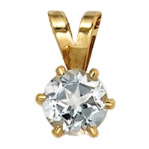 Anhänger 585 Gelbgold 1 Aquamarin hellblau Goldanhänger