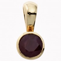 Anhänger rund 333 Gelbgold 1 Rubin rot Goldanhänger
