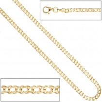 Zwillings-Panzerkette 333 Gelbgold 2,7mm 50cm Gold Kette Halskette Goldkette