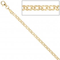 Zwillings-Panzerarmband 333 Gelbgold 19cm Gold Armband Goldarmband Karabiner