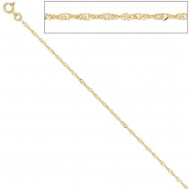 Singapurkette 585 Gelbgold 1,8mm 42cm Gold Kette Halskette Goldkette Federring
