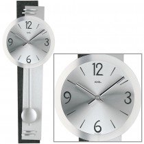 Wanduhr Quarz mit Pendel Pendeluhr mit Schiefer Optik und Aluminium
