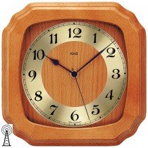 Funkwanduhr analog Holz kirschbaum farben