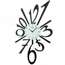 Wanduhr Quarz analog schwarz modern Metall mit Glas