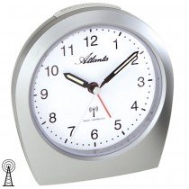 Wecker Funkwecker Funk silbern Licht Snooze leise ohne Ticken