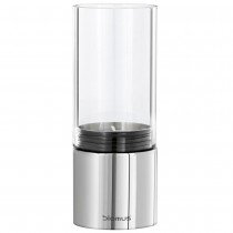 Teelichthalter FARO Edelstahl poliert mit Glas kombiniert