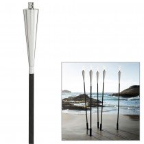 Gartenfackel ORCHOS Edelstahl poliert mit Holzspieß