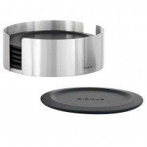 Untersetzer-Set LARETO Edelstahl matt 6 Untersetzer Silikon