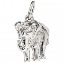 Anhänger Elefant 585 Weißgold 1 Diamant Brillant Weißgoldanhänger
