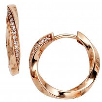 Creolen 585 Rotgold 30 Diamanten Brillanten Ohrringe Rotgoldcreolen