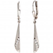 Boutons 333 Gold Weißgold mattiert 8 Zirkonia Ohrringe Ohrhänger Goldohrringe