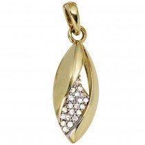 Anhänger 333 Gelbgold bicolor mit Zirkonia Goldanhänger 1.5g