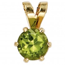 Anhänger 585 Gelbgold 1 Peridot grün Goldanhänger