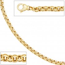Erbskette 585 Gelbgold 6,1mm 45cm Gold Kette Halskette Goldkette Karabiner