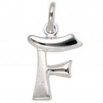 Anhänger Buchstabe F 925 Sterling Silber matt Buchstabenanhänger