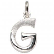 Anhänger Buchstabe G 925 Sterling Silber matt Buchstabenanhänger