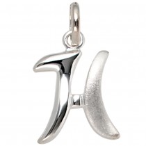 Anhänger Buchstabe H 925 Sterling Silber matt Buchstabenanhänger