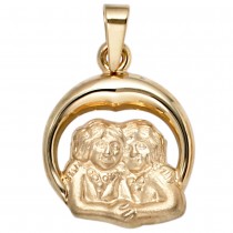 Anhänger Sternzeichen Zwilling 375 Gelbgold matt Sternzeichenanhänger